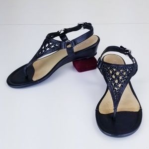 Sperry Top Siders 7.5 Black Sandals Patent Leather